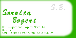 sarolta bogert business card